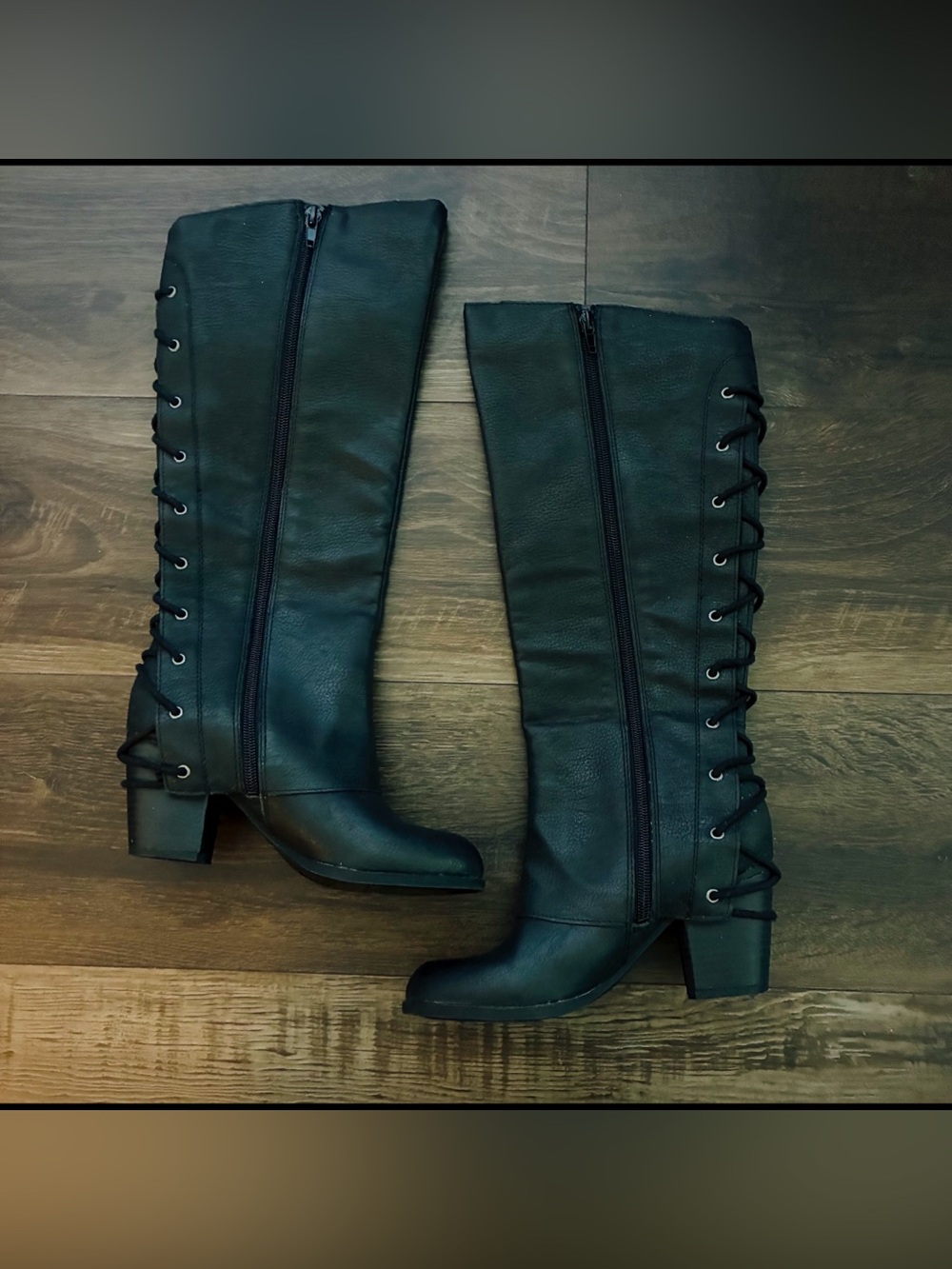 Fergalicious by Fergie "Tender" Corset Style Lace-Up Knee-High Boots